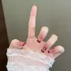 Otoño e Invierno Blanco y Rojo Francés Uñas de Uso Diario Productos Terminados Venta al por Mayor Parches para Uñas Uñas Postizas Estilo Ins Uñas de Uso Diario