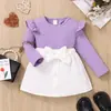 Ropa infantil al por mayor transfronteriza para niñas, conjunto de falda larga con lazo de nuevo estilo para bebé niña