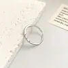 Xi Gu J0361 Anillo de Plata S925 Zirconia Estrella Super Brillante Anillo Abierto Apilado Único de Nicho ins Femenino