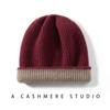Gorro de Caxemira para Homens e Mulheres Outono e Inverno Caxemira Tricotada Espessa de Camada Dupla Uso Dupla Face Envoltório de Cabeça Versátil Proteção de Orelha Chapéu Quente