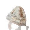 Gorro de Punto de Gran Circunferencia para Mujer 2025 Nuevo Estilo Otoño e Invierno, Hace que la Cara Parezca Más Pequeña, Cálido, Protector de Orejas, a Prueba de Frío, Gorro de Lana Blanco Crudo, Moderno