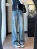 Pantalones cargo rectos retro de moda con bolsillos, de cintura alta, versátiles, adelgazantes, jeans de pierna ancha para mujer, otoño 2026