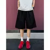 Shorts de seda gelada com dopamina para homens, calças finas de verão de secagem rápida, soltas, compridas até o joelho, shorts esportivos casuais respiráveis com cordão