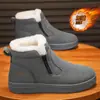 Botas de Nieve de Invierno para Hombre con Piel Integrada, Zapatos Cálidos de Algodón, Impermeables para Exteriores, Antideslizantes, Forradas de Felpa, Botas Gruesas de Algodón del Noreste