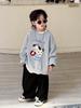 Moletom Infantil Masculino da Zhili Roupas Infantis, Novo Estilo Inverno 2025, Versão Coreana, Blusa Forrada com Lã, Roupas Espessas de Outono e Inverno para Crianças Mais Velhas