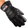 Guantes Gruesos Cálidos Forrados de Lana de Cuero PU para Hombre Invierno Exterior Ciclismo y Montañismo Antideslizantes Pantalla Táctil de Cinco Dedos