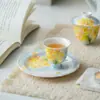 Estilo de Pintura a Óleo da Dinastia Tang e Song Buquê Curativo Pintado à Mão Bandeja de Vaso de Flores de Cerâmica Acessórios para Cerimônia do Chá Bandeja de Chá Seco Conjunto de Chá Bandeja para Lanches de Chá