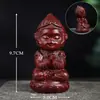 Estatua de Buda de Pie y Flor de Loto Tallada de Sándalo Rojo y Sándalo Verde, con el Buda Vairocana, Pixiu y Madera de Cuerno de Rinoceronte, como Adornos Decorativos