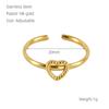 Sentido del Diseño Acero Inoxidable Chapado en Oro de 18K Anillo Abierto Ajustable Garra de Gato Nube Forma de Corazón Corona Anillo Trébol de Cuatro Hojas