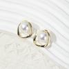 Agulha de Prata S925 Estilo Coreano Novos Brincos Versáteis Elegantes Brincos Franceses Retrô Micro-Cravejados Zircônia Pérola Acessórios Simples para Orelha