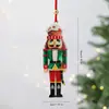 2026 Nuevo Colgante de Hierro Forjado Pintado de Papá Noel Decoración de Escena Navideña DIY Mini Adornos Colgantes de Lazo