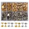 Equipaje201 # Broches Metálicos 15mm Botones Blancos Grandes para Coser Broches de Cinchas Set de 80 Piezas con Herramientas de Instalación