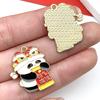 2025 Año Nuevo Marea Nacional Estilo Chino Panda DIY Aleación Goteo de Aceite Accesorios de Joyería Collar Colgante Llavero Colgante