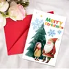 Conjunto de Envelopes para Cartão de Boas Festas de Natal Estilo Novo Transfronteiriço Desenho Animado Árvore de Natal Cartão de Boas Festas para Véspera de Natal