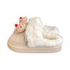 Pantufas Divertidas de Biscoito com Nariz Vermelho para Mulheres de Inverno, Pantufas Fofinhas e Quentes Menininhas, Pantufas de Algodão Aconchegantes para Casa, Modernas