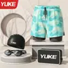 Bañador para Hombre, Nuevo Estilo Doble Capa Anti-Vergüenza, Pantalones de Baño para Playa y Aguas Termales para Hombre, Venta al por Mayor de Equipamiento para Natación