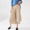 Calça Casual Miyake Cintura Alta Loose Design Sense Niche Capri Calças Grande Swing Emagrecendo Nova Saia Plissada All-match