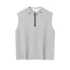 Colete Deconstruído de Alta Qualidade Estilo Retrô Americano Resistente para Homens, Top Casual Fresco de Verão com Gola com Zíper, Camiseta Sem Mangas
