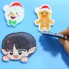 Imanes de nevera de dibujos animados acrílicos 2D hechos a medida, imanes de nevera magnéticos fuertes NFC creativos, personalización de regalo navideño