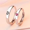 Anel de casal transfronteiriço Um par de coroa Zircon Anel de abertura de casamento simulação anel de diamante Temperamento de moda simples para homens e mulheres