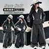 Conjunto súper lindo de otoño para niñas, conjunto de dos piezas de moda para niñas mayores, ropa infantil elegante con una estética coreana de alta gama