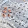 Pegatinas para Uñas Puntos Mini Lazos Cintas Color Dopamina Puntos de Polca Pajarita Calcomanías para Uñas Pegatinas Decorativas