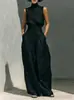 Primavera/Verão 2026 Novidades em Estoque Comércio Transfronteiriço Moda Feminina Europeia e Americana Marca Independente Conjunto Casual de Algodão e Linho Sem Mangas com Calça Longa para Mulheres