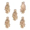 Colgantes de aleación de zinc con forma de concha de oro KC mezclado, estrella de mar, caracola, accesorios para pulsera de colgantes hechos a mano para DIY