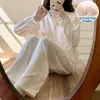 Pijamas de Otoño e Invierno para Mujer con Almohadillas para el Pecho, Trajes de Terciopelo Alemán de Manga Larga, Ropa de Casa Casual Dulce Estilo Coreano que se Puede Usar Afuera