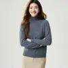 Estilo minimalista e de luxo leve! Suéter 100% caxemira pura para mulheres, nova coleção outono/inverno, cor sólida, pulôver de malha de alta qualidade