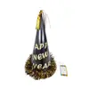 Decoración de Sombrero de Fiesta de Año Nuevo Nuevo Color Negro Dorado Borla Papel Sombrero de Cumpleaños Venta al por Mayor