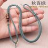 Cuerda para Collar Tejida a Mano DIY Colgante de Jade Cuentas de Buda Ajustable Estilo Chino Unilateral Ojo de Tigre Amarillo Tubo de Madera Cuerda para Colgar del Cuello Venta al por Mayor
