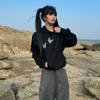 Explosões Suéter com Capuz de Alta Qualidade Feminino Estampado Estilo Preguiçoso Hip Hop Chapéu Japonês e Coreano Roupas de Cima Moletom Pastoral Fino
