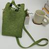 Personalizado Leve Novo Pequeno Verde Fluorescente Tecido Ultraleve Porta-Moedas Bolsa Tricotada para Celular Bolsa Transversal Moderna