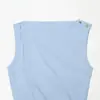 Ropa de mujer transfronteriza 2026 Moda europea y americana ajuste ceñido lateral con lazo fruncido sin mangas camiseta top para mujer F321286