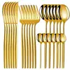 Amazon Vajilla de Acero Inoxidable Oro Portugués Cuchillo para Bistec, Tenedor, Cuchara, Cucharilla de Té para 6 Personas Set Transfronterizo de 24 Piezas