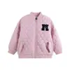Roupas Infantis Sangluo para Meninas, Jaqueta Leve com Acolchoamento de Algodão, Nova Roupa Quente Acolchoada Estilosa de Outono e Inverno para Crianças, Casaco de Algodão Acolchoado Espesso Estilo Baseball