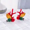 Horquilla Navideña Caliente Transfronteriza para Mujer con Cuernos de Reno y Terciopelo de Visón, Par de Lindos Accesorios para el Cabello, Decoración Navideña, Regalo