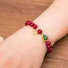 Pulseira Fu Lu para Ano do Zodíaco Feminino Areia Dourada Roxa Pulseira Amuleto da Paz Cabaça Riqueza Estilo Antigo Joias de Contas Presente