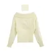 Suéter de Tricô Liso Elegante da Moda Off-Shoulder Feminino Novo da Primavera 2026 AliExpress Transfronteiriço