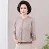 Novos Tops de Tricô de Manga Longa para Primavera e Outono de 2026 para Mães, Camisetas Finas para Mulheres de Meia-Idade e Idosas, Camisas de Base