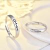 Anillo de pareja de plata esterlina S925 para hombre y mujer, un par de diseño, anillo latido del amor, abertura ajustable, venta al por mayor de fábrica