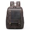 Mochila de viaje para ordenador de negocios de piel de vaca de capa superior, mochila retro europea y americana de gran capacidad, mochila de cuero de caballo loco transfronterizo
