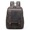 Mochila de cuero de vaca de primera capa para uso diario y de negocios, para computadora, gran capacidad, mochila retro europea y americana, mochila de cuero crazy horse transfronteriza