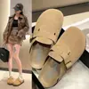 Zapatos Birkenstock estilo británico para mujer, nueva colección primavera/otoño 2026, con suela gruesa, punta cerrada, sandalias sin talón para uso en exteriores, zapatos casuales fáciles de usar