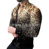 2023 nova camisa masculina moda impressão spot botão manga comprida top casual moda respirável