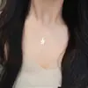 Collar con Borla de Flor de Gardenia de Plata de Ley S925 para Mujer, Gama Alta, Dulce y Elegante, Cadena para Clavícula de Flor Pequeña de Principios de Primavera, Accesorio de Lujo Ligero