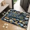 Felpudo Retro Estilo Europeo para Entrada, Alfombra de Terciopelo de Cristal para el Vestíbulo, Absorbente de Agua, Antideslizante, Resistente a la Suciedad, Felpudo para la Entrada, Felpudo para el Hogar