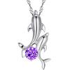 Colar de casal de golfinhos de joias coreanas com zircônia colar de diamante Lady ebay fábrica atacado