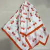 Lenço Quadrado Novo Transfronteiriço Lenço de Seda Imitação Lenço de Cabeça Lenço Feminino Primavera e Verão Estilo Coreano Protetor de Pescoço Estampado Gola Profissional